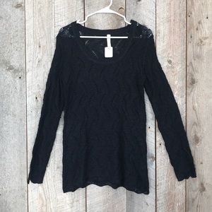 PinkBlush Maternity black crocheted scallop M